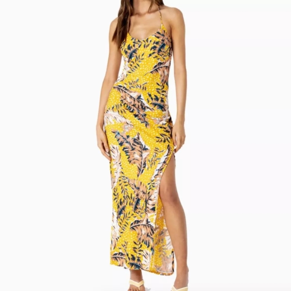 Le Salty Label yellow racerback dress Size M